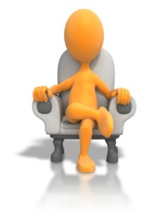 Sitting in a chair relaxing